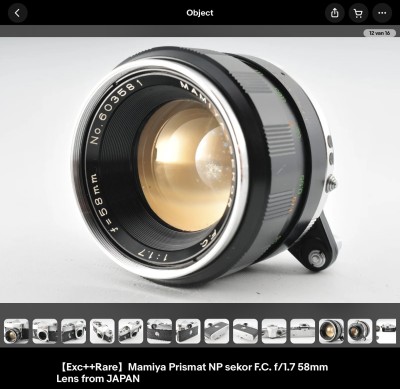 Screenshot of eBay. The lens has mold. The seller claims "excellent plus plus". 